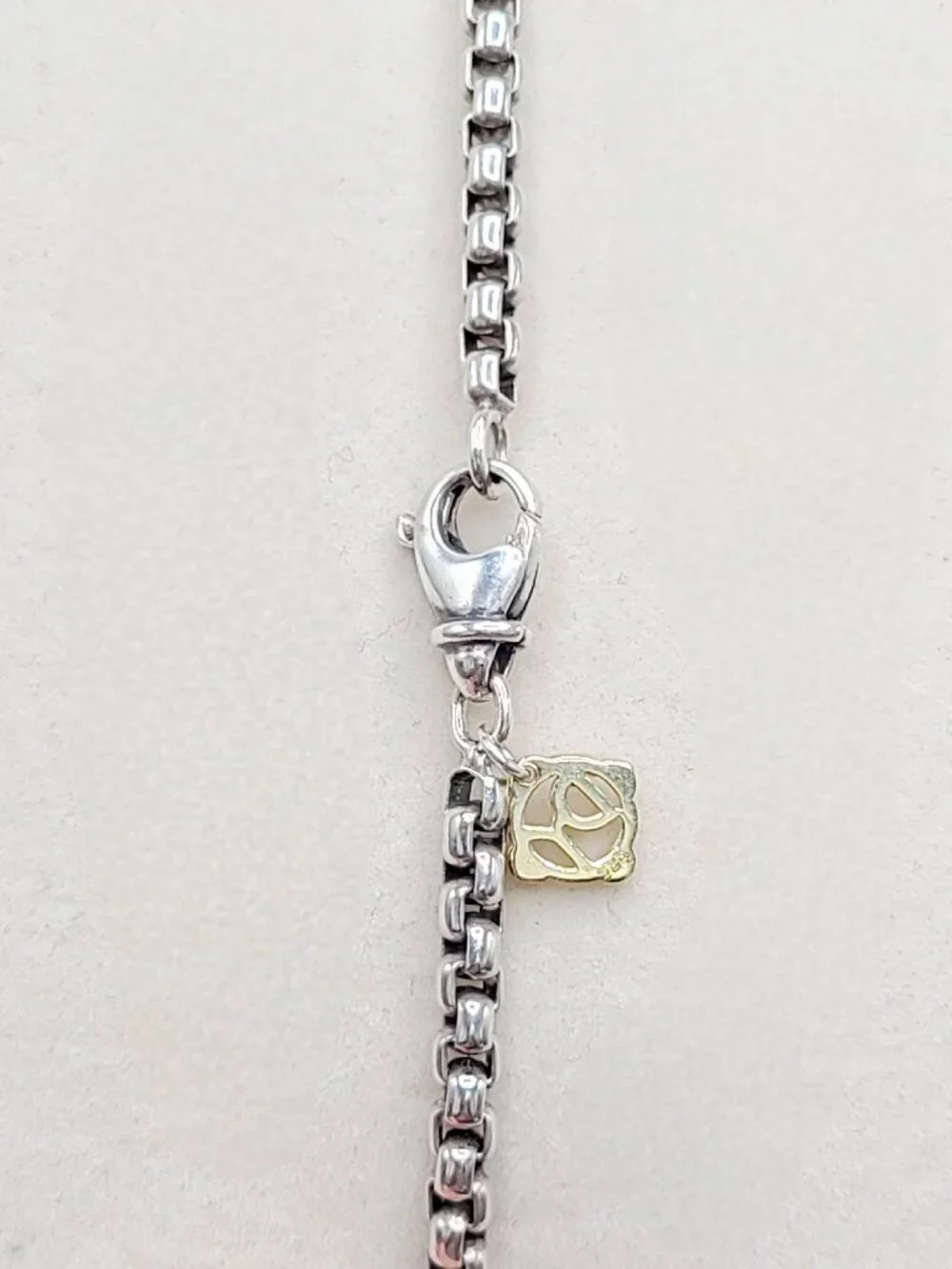 David Yurman Medium Box Chain Necklace w/ 14K Yellow Gold - 3.6mm - 32